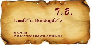 Tamás Bendegúz névjegykártya